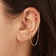 Kép 2/5 - Jackie Gold tripla topáz arany fülpiercing - JKP24.433