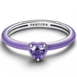 Kép 2/5 - Pandora lila csakra szív gyűrű  - 193088C04-48