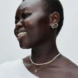 Kép 5/5 - Pandora organikus formájú pavé kör és kezelt édesvízi tenyésztett gyöngy collier nyaklánc - 393303C01-45