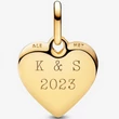 Kép 3/5 - Pandora arany gravírozható szív medál charm - 763824C00