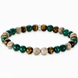 Kép 1/3 - Thomas Sabo 7 mm barna és zöld gyöngyös unisex karkötő - A2193-468-7-L17