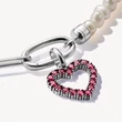 Kép 2/3 - Thomas Sabo Connect piros cirkónia köves ezüst szív charm - CC1237-639-10