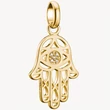 Kép 1/3 - Thomas Sabo Connect cirkónia köves sárga arany Hamza keze charm - CC1243-414-14