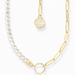 Kép 1/2 - Thomas Sabo Charmista Coin arany láncos fehér gyöngyös nyaklánc - KE2189-430-14-L45V