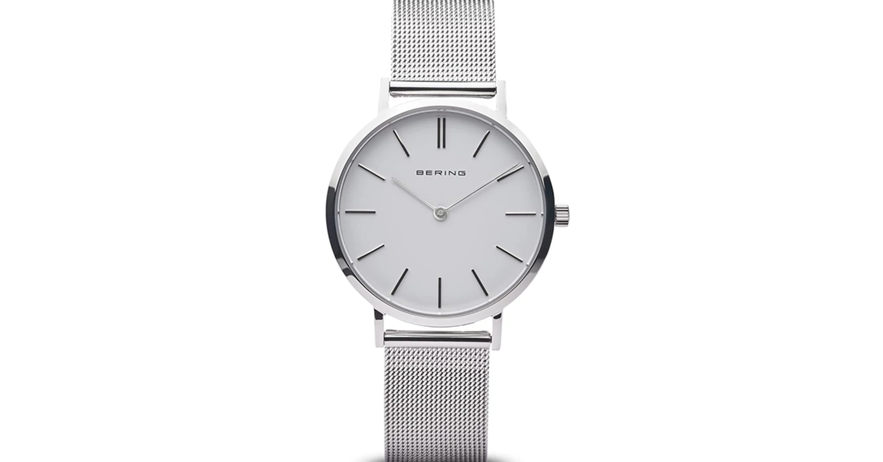 BERING Orologio Da Donna Al Quarzo, Collezione Classic, Cassa In Acciaio Inossidabile, Vetro Zaffiro, Quadrante Blu, Impermeabile 3 ATM