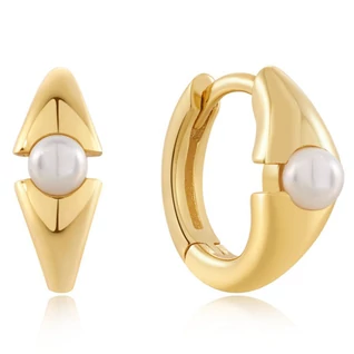 Ania Haie gyöngyös aranyozott karika fülbevaló - E054-03G