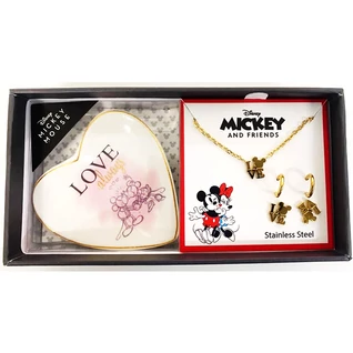 Disney Mickey ékszerszett nyaklánc + fülbevaló porcelán ékszertartóval - CMB01 Disney Mickey ékszerszett nyaklánc + fülbevaló porcelán ékszertartóval - CMB01