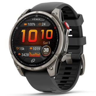 Garmin Fenix 8 Pro 47mm AMOLED Sapphire Titanium grafit/fekete szilikon szíjjal (ED XD) - 010-03198-11