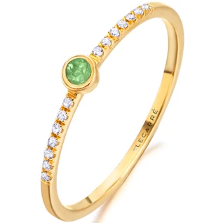 Le Carré 18 karátos arany gyűrű 0,056 karátos gyémánttal és smaragddal - GA105ES.11