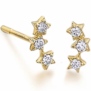 Le Carré 18 karátos arany csillagok fülbevaló 0,11 ct gyémánttal - GB138OA.00