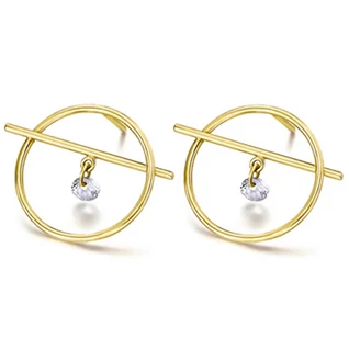 Le Carré 18 karátos arany kör fülbevaló fehér topázzal - GB167OA.00