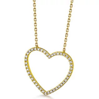 Le Carré 18 karátos sárga arany szív nyaklánc 0,08 ct gyémánttal - GD145OB.00