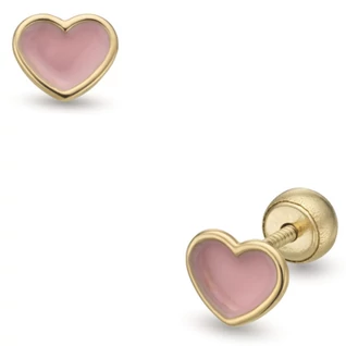 Lisa szív rózsaszín belsővel gyerek fülbevaló - JTAG-0284-18