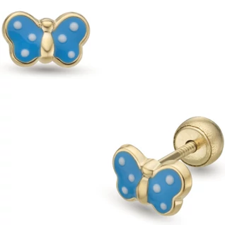 Lisa pöttyös kék pillangó gyerek fülbevaló - JTAG-0323-18
