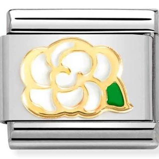 Nomination fehér virágos charm - 030272/79 Nomination fehér virágos charm - 030272/79