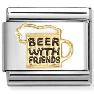 Nomination arany "BEER WITH FRIENDS" charm - 030272/87 Nomination arany "BEER WITH FRIENDS" charm - 030272/87