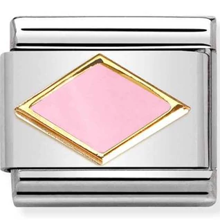 Nomination rózsaszín rombusz charm - 030285/49