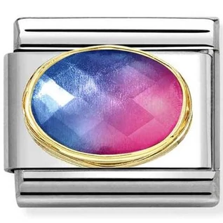 Nomination fazettált kék és rózsaszín színátmenetes charm  - 030612/036 Nomination fazettált kék és rózsaszín színátmenetes charm  - 030612/036