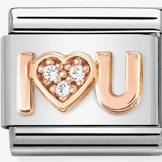 Nomination rozé 'I Love You' charm kővel - 430305/36 Nomination rozé 'I Love You' charm kővel - 430305/36