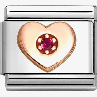 Nomination rozé szív piros cirkóniával ezüst charm - 430305/41 Nomination rozé szív piros cirkóniával ezüst charm - 430305/41