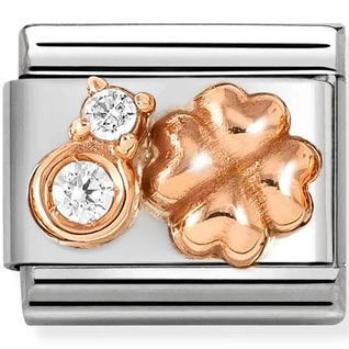 Nomination ezüst rozé négylevelű lóhere cirkónia charm  - 430305/52 Nomination ezüst rozé négylevelű lóhere cirkónia charm  - 430305/52