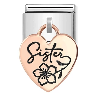 Nomination rozé szív függős "SISTER" charm - 431803/05 Nomination rozé szív függős "SISTER" charm - 431803/05