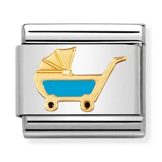 Nomination arany kisfiú babakocsi charm - 030208/48