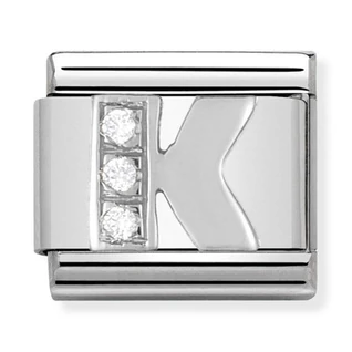 Nomination ezüst 'K' betű charm - 330301/11