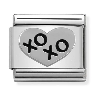 Nomination ezüst szív charm - 330101/02