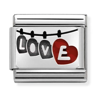 Nomination ezüst 'Love' charm - 330208/04