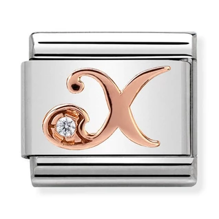 Nomination rozé arany 'X' betű charm - 430310/24 Nomination rozé arany 'X' betű charm - 430310/24