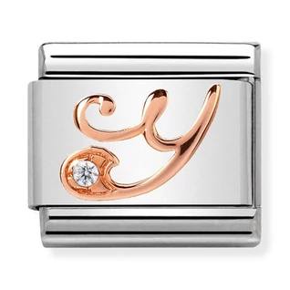 Nomination rozé arany 'Y' betű charm - 430310/25