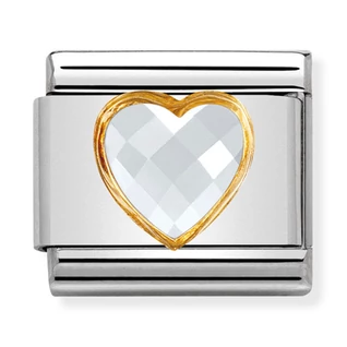 Nomination fehér szív charm - 030610/010 Nomination fehér szív charm - 030610/010