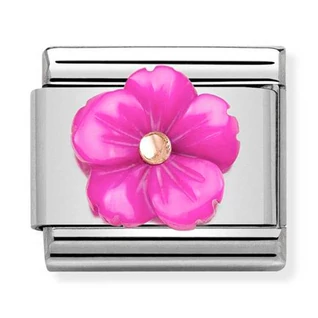 Nomination tenyésztett göngy fukszia virág charm - 430510/08 Nomination tenyésztett göngy fukszia virág charm - 430510/08