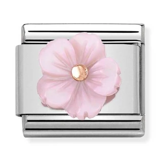 Nomination rozé arany virág charm - 430510/09
