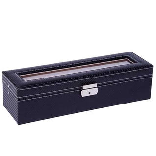 Óratartó doboz - karbon színű bőr - 6 db órának