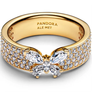 Pandora sárga arany szikrázó szalag pillangó gyűrű - 164270C01-50 Pandora sárga arany szikrázó szalag pillangó gyűrű - 164270C01-50