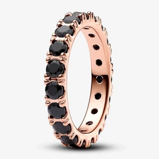 Pandora fekete csillogó örökkévalóság gyűrű - 180050C02-48 Pandora fekete csillogó örökkévalóság gyűrű - 180050C02-48