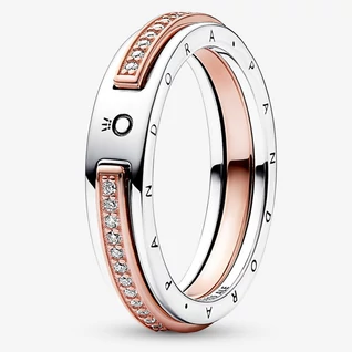 Pandora Signature bicolor gyűrű - 182773C01-48 Pandora Signature bicolor gyűrű - 182773C01-48