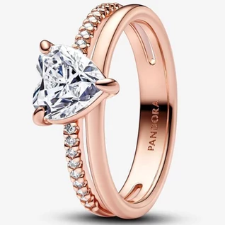 Pandora Szív dupla karikagyűrű - 183100C01-48