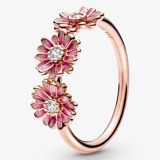 Pandora rózsaszín százszorszép trió gyűrű - 188792C01-48