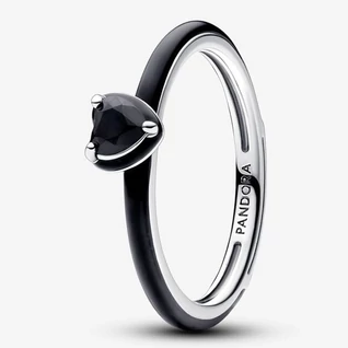 Pandora Me fekete chakra szív gyűrű - 193088C01-48 Pandora Me fekete chakra szív gyűrű - 193088C01-48