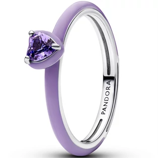 Pandora lila csakra szív gyűrű  - 193088C04-48