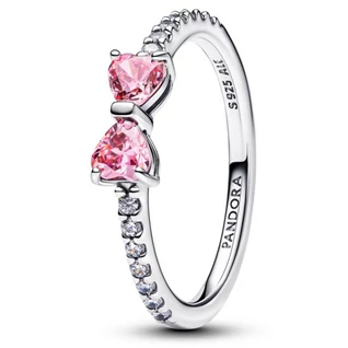 Pandora Szikrázó rózsaszín masni gyűrű - 193510C01-48 Pandora Szikrázó rózsaszín masni gyűrű - 193510C01-48