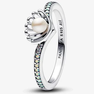 Pandora Disney Ariel hercegnő kagylója kezelt édesvízi tenyésztett gyöngyös gyűrű - 193654C01-50