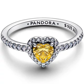 Pandora sárga szív szikrázó gyűrű - 198421C06-50 Pandora sárga szív szikrázó gyűrű - 198421C06-50