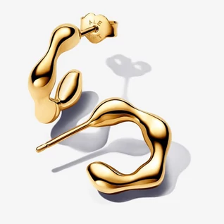 Pandora organikus formája aranyozott karika fülbevaló - 263269C00