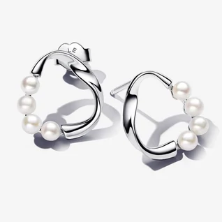 Pandora organikus formájú kör tenyésztett gyöngyök fülbevaló - 293276C01