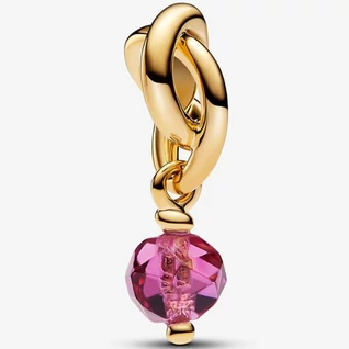 Pandora fazettált rózsaszín örökkévalóság kör függő - 763462C10