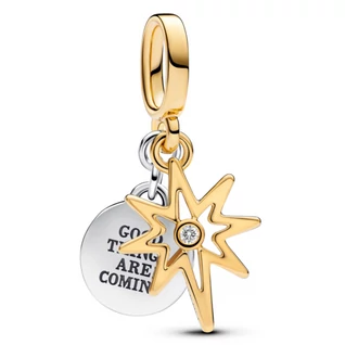 Pandora Gravírozható bicolor Északi Sarkcsillag függő - 763588C01